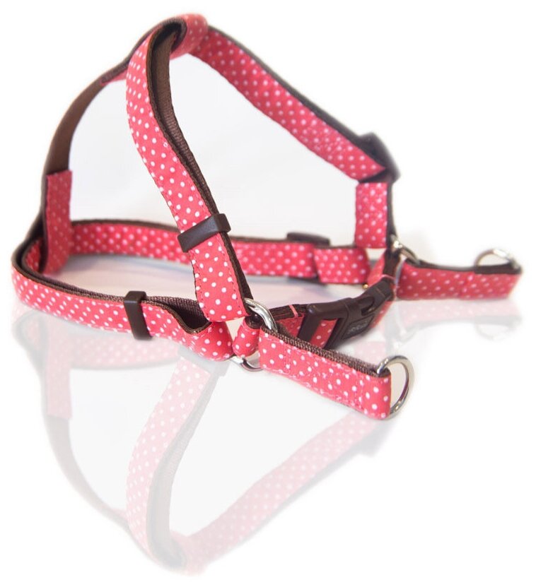 Шлейка для собак Japan Premium Pet / шлейка с функцией распределения нагрузки при рывке собаки, цвет розовый, размер М