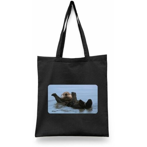 фото Сумка-шоппер унисекс каждому своё "выдра/otter" черная