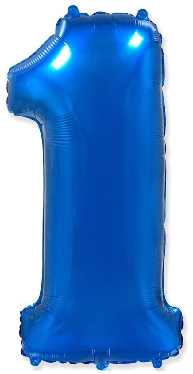 Воздушный шар Цифра 1, синий, 102 см
