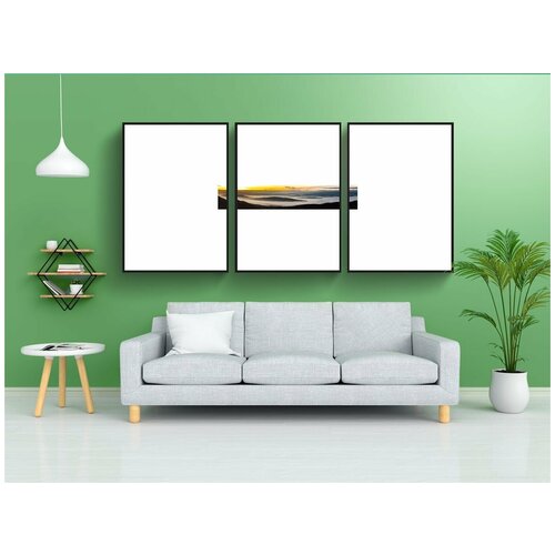 фото Набор модулных постеров для интерьера "восход солнца, туман, утреннее настроение" 60x90 см. в тубусе, без рамки lotsprints