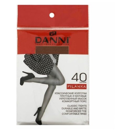 Колготки  DANNI Filanka, 40 den, с шортиками, размер 2, коричневый
