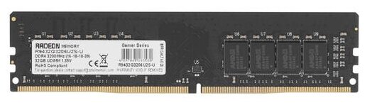 Оперативная память AMD R9 DDR4 - 32Gb, 3200 МГц, DIMM, CL16 (r9432g3206u2s-u) - фото №1