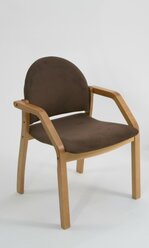 Стул кресло для кухни Джуно 2.0 мягкое, массив дерева (натуральный/коричневый)