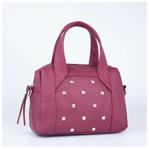 фото Саквояж, отдел на молнии, наружный карман, длинный ремень, цвет бордовый vita