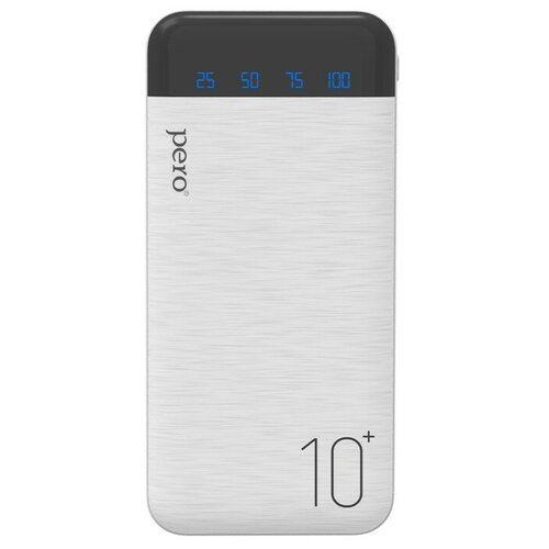 Внешний аккумулятор PB03 10000 мАч 2 USB 21 А индикатор белый 205000₽