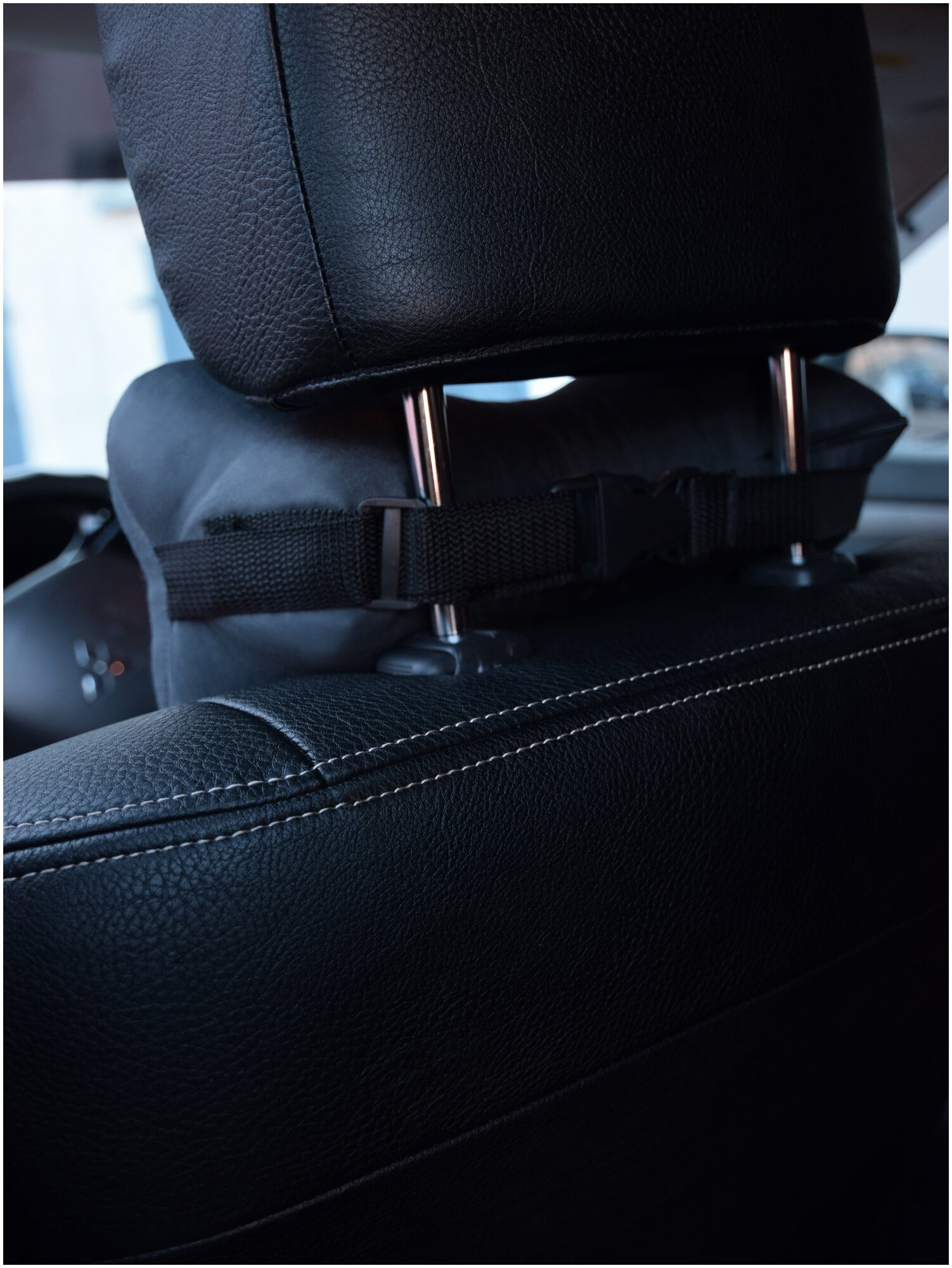 Ортопедическая подушка косточка под голову и шею на водительское кресло Smart Textile "автомобильная" с лузгой гречихи Цвет Серый