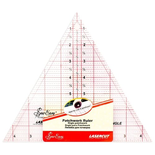 Линейка-треугольник Hemline с углом 60*, градация в дюймах, размер 8