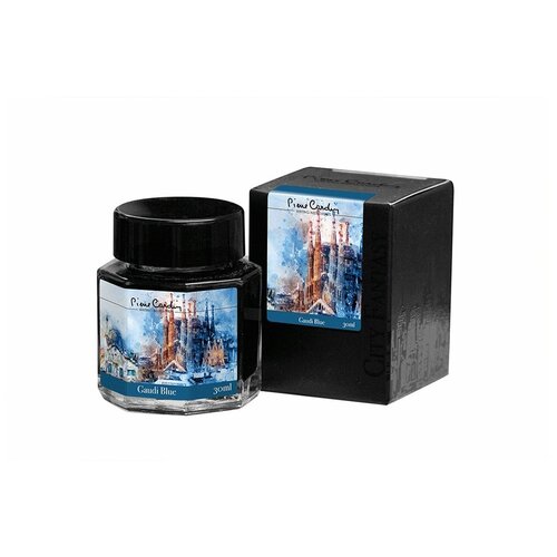 Флакон чернил Pierre Cardin 30мл, серия CITY FANTASY цвет Gaudi Blue (Синий Гауди)