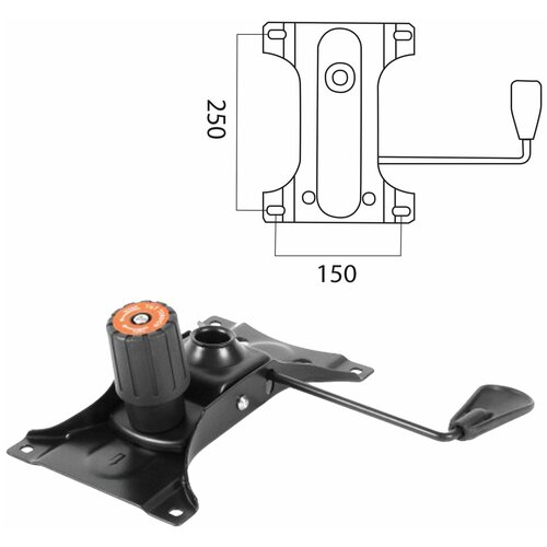 Механизм качания для кресла, «Top-Gun», межцентровое расстояние крепежа 150×250 мм