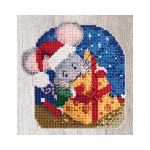 фото Набор для вышивания мышка с сыром mill hill mh192012