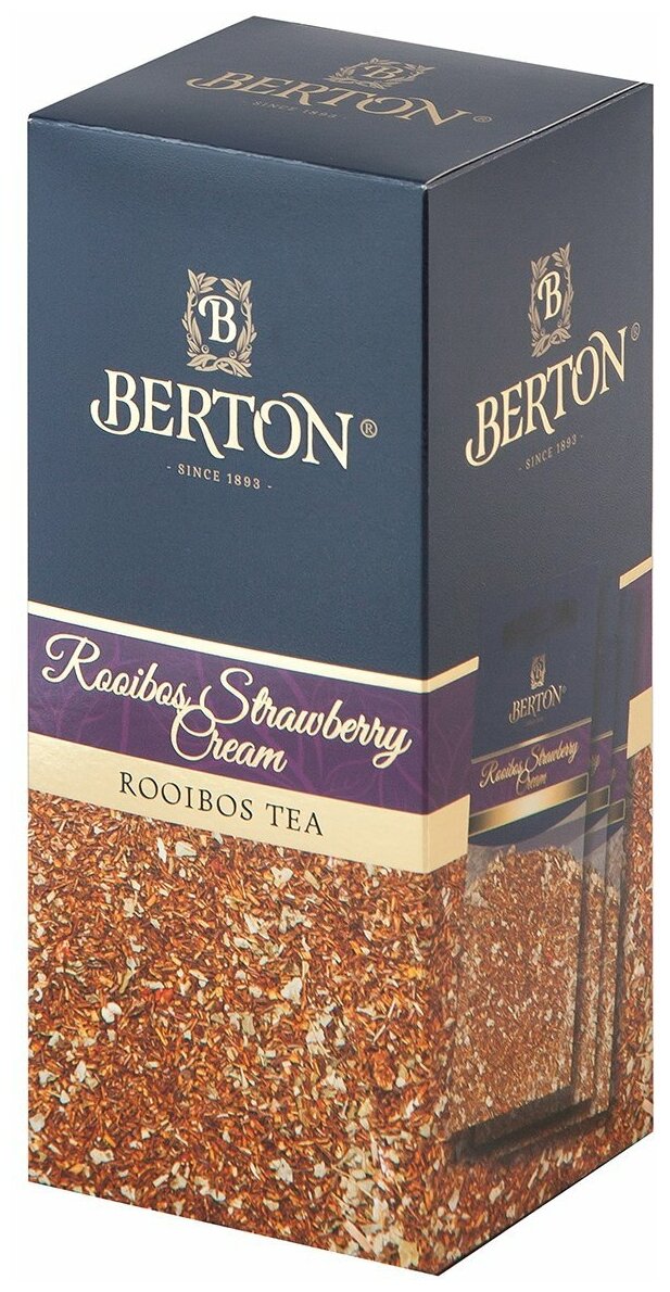 Чай BERTON на чайник Ройбуш Клубника со сливками (4г х 10 шт)