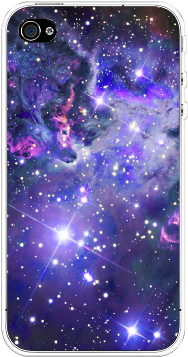 Силиконовый чехол на Apple iPhone 4/4S / Айфон 4/4S Яркая галактика