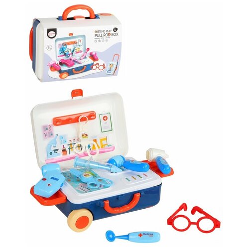 фото Игровой набор "доктор" в чемодане ,детские ролевые игрушки , для девочек ,для мальчиков,11 предметов в/к 26*18,5*22см компания друзей