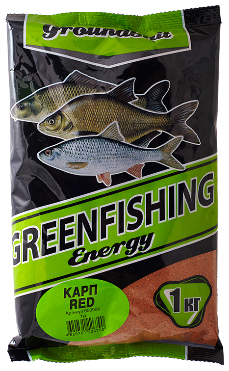 GREENFISHING Прикормка Greenfishing Energy, карп Red, 1кг