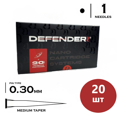 Картриджи Defender 30/01 RLMT (20 шт), Модули Дефендер Тату Картридж Defenderr для Перманентного макияжа Татуажа