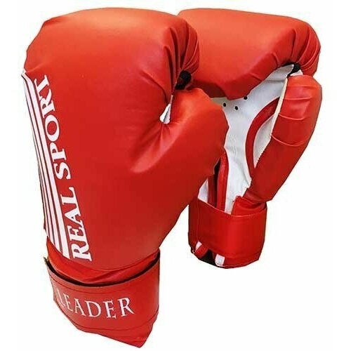 Перчатки боксерские LEADER 8 унций, красный перчатки боксерские ronin leader 6 унций цвет красный с белыми полосами