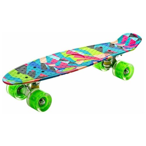 фото Пенни борд мозаика (дека 27", колеса pu подсветка) 68 см moto toys