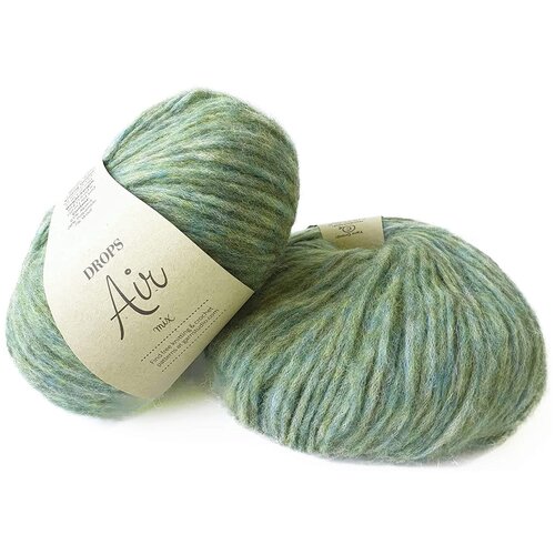 Пряжа для вязания Drops Air (Дропс Эйр), 2 мотка, цвет 12 - зеленый мох, состав: 65% Альпака, 28% Полиамид, 7% Шерсть, вес: 50 гр, длина: 150 м