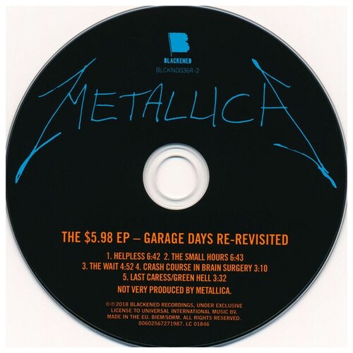 Metallica The $5.98 E.P. - Garage Days Re-Revisited (EP). CD william irwin metallica and philosophy a crash course in brain surgery