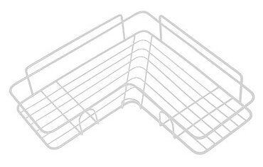 Полка ST угловая цвет белый, белая угловая полка для душа, белая угловая полка для кухни