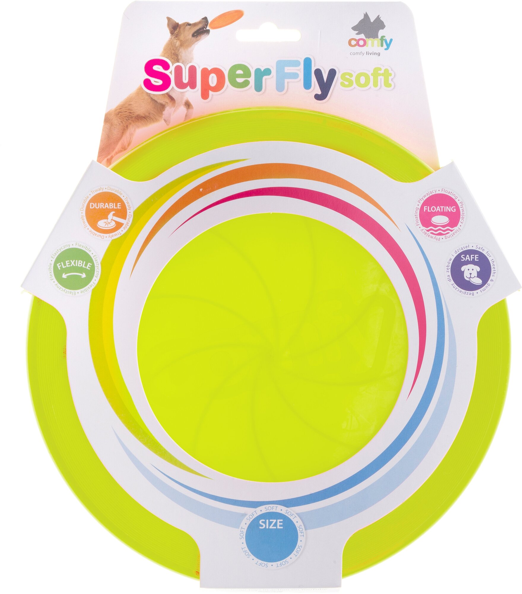 Игрушка для собак COMFY SUPER FLY fluo 23 см тарелка фрисби салатового цвета