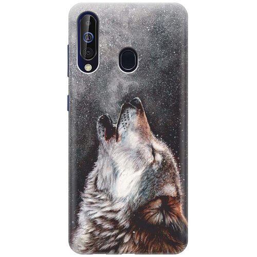 фото Силиконовый чехол на samsung galaxy a60 / m40 / самсунг а60 / м40 с принтом "морозный волк" gosso