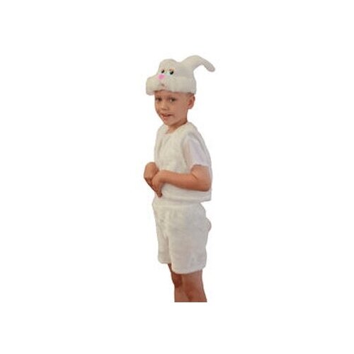 фото Карнавальный костюм плюш зайчик белый 4-7лет 89065 интэк