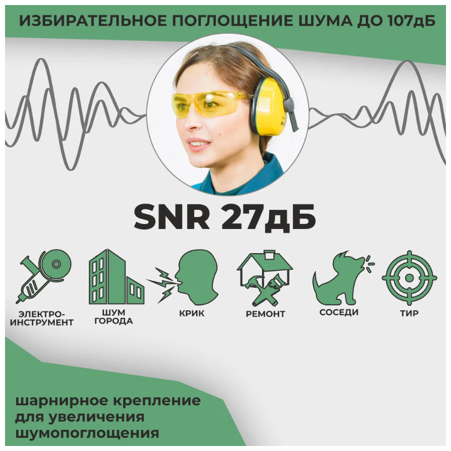 Наушники противошумные / с шумоподавлением / для стрельбы РОСОМЗ СОМЗ-1 ягуар 27дБ, арт. 60100 - фотография № 4