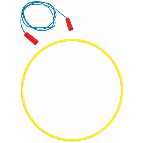 Активные игры для детей 2в1/ Скакалка спортивная + Обруч 80 см желтый