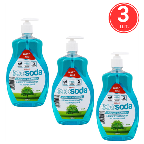 Бальзам для мытья посуды Mama Ultimate Ecosoda, 1л х 3 шт.