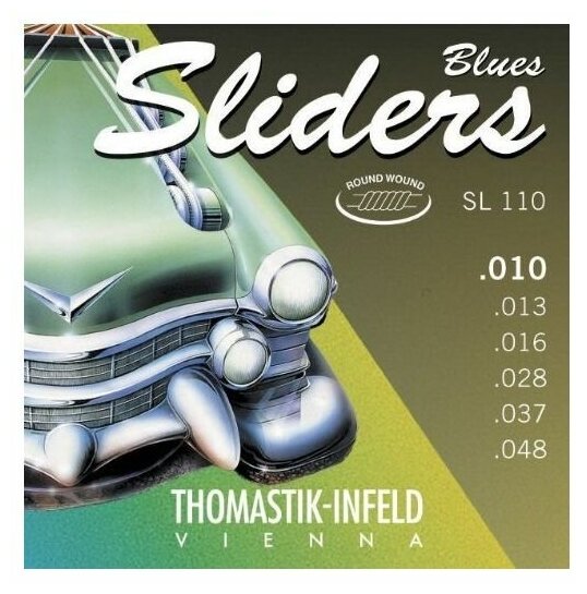 SL110 Blues Sliders Комплект струн для электрогитары, Med.Light, сталь/никель, шелк, 10-48, Thomastik