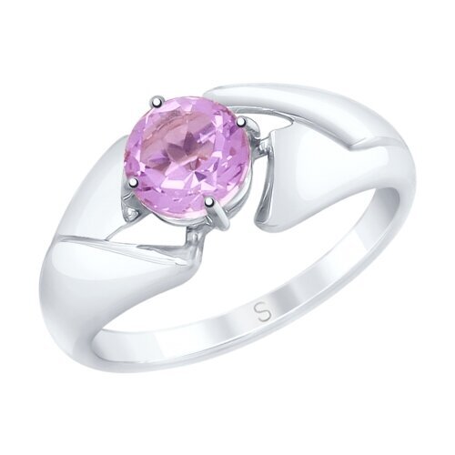 фото Серебряное кольцо sokolov 92011603 с аметистом, размер 18 diamant-online