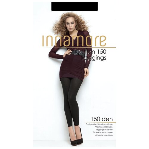 фото Легинсы innamore cotton leggings, 150 den, с ластовицей, матовые, черный