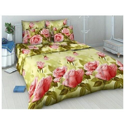 фото Постельное бельё 1,5 сп. «василиса» нежная роза, 145х215 см, 150х214 см, 70х70 см - 2 шт.
