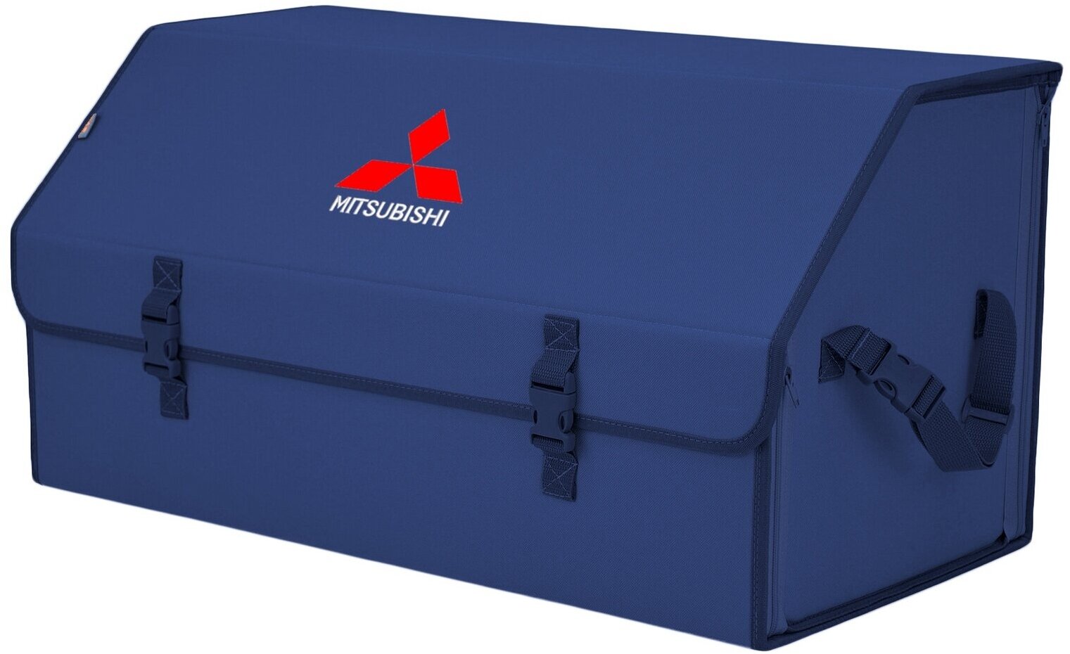 Органайзер-саквояж в багажник "Союз" (размер XL Plus). Цвет: синий с вышивкой Mitsubishi (Митсубиши).