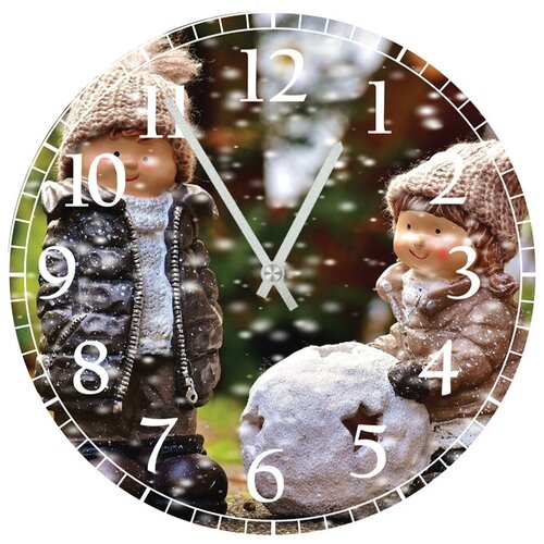 фото Svs настенные часы svs 3501212 kids мальчик с девочкой