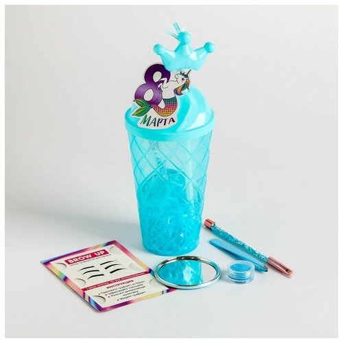 фото Подарочный набор для коррекции бровей в стакане «единорог», 23,5 х 9 х 6 см mikimarket