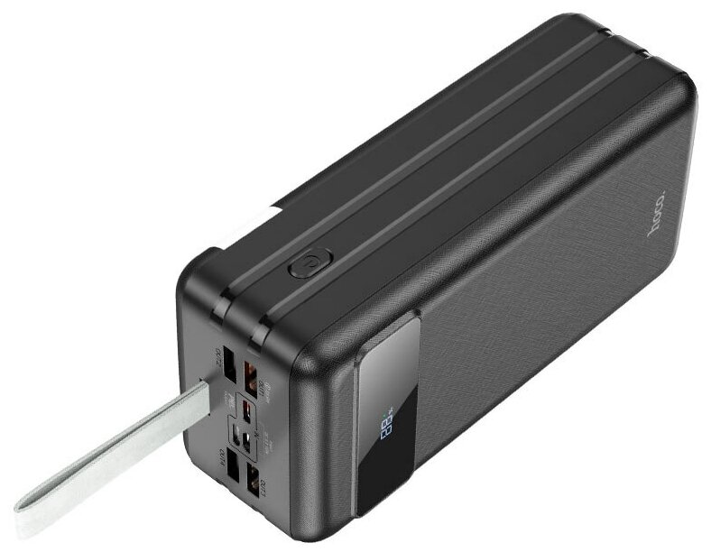 Внешний аккумулятор Power bank 60000 mAh. Hoco J86B Electric, встроенный фонарик, Черный