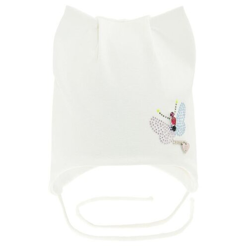 фото Шапка для девочки лепесток, цвет белый, лето, размер 48-50 mialt