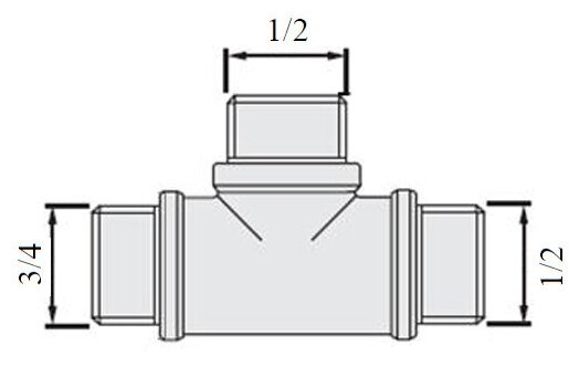 Фитинг резьбовой тройник переходной c наружной резьбой VALTEC 3/4 - фото №3