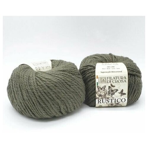 FILATURA DI CROSA Rustico 13 оливка / 5 мотков / 100% Шерсть супервош / 50 г на 65 м