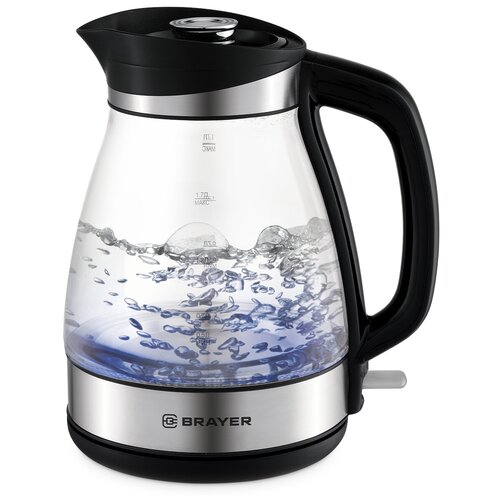 1048BR Чайник электрический BRAYER Чайник BRAYER 2200 Вт 17 л стекл корп шкала автооткл 345900₽