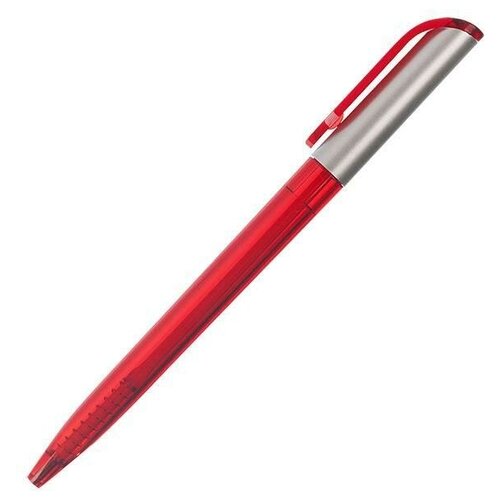 Ручка для логотипа автоматическая inформат Каролина (0.7мм, синий цвет чернил, красный тонированный корпус) 1шт.