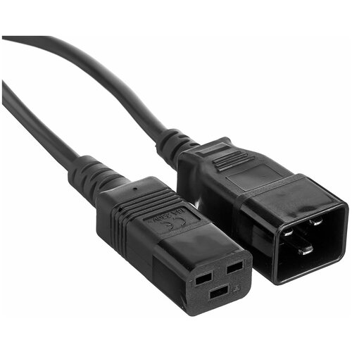 EXEGATE кабели EP280635RUS Кабель питания UPS Power EC20-1,8P IEC 320 С19->С20 VDE-250V-3 1.5mm2, медь, 16А, черный, 1.8м.