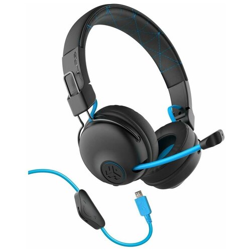 Гарнитура игровая JLAB Play Gaming Wireless Headset On Ear, для компьютера и игровых консолей, накладные, bluetooth, черный [ieughbplayrblkblu4]