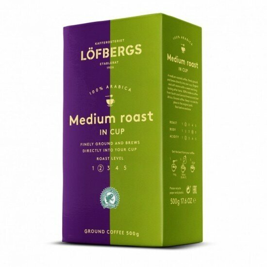 Молотый кофе Lofbergs Medium Roast 500гр