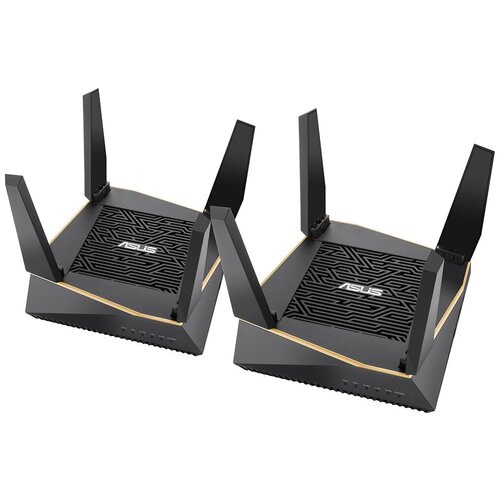 ASUS AiMesh AX6100 WiFi System (RT-AX92U 2 Pack), роутер, из 2 точек доступа, 802.11ax, 400 + 867+ 4804 Mbps, 2,4 + 5 гГц, ; 90IG04P0-MO3020 .