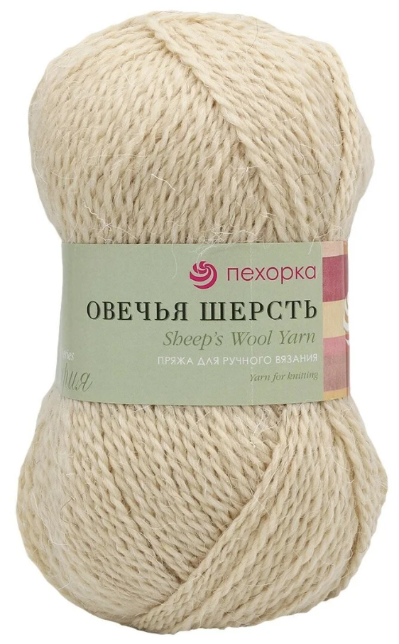 Пехорский текстиль Пряжа "Овечья шерсть" 100% шерсть 200м/100гр (166-Суровый)
