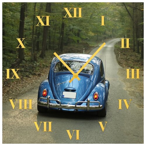 фото Svs настенные часы svs 3501986 синий ретро-авто