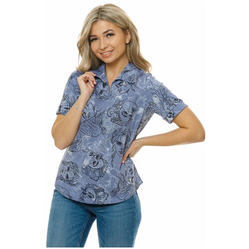 фото Футболка lovetex.store, размер 46, желтый, фиолетовый